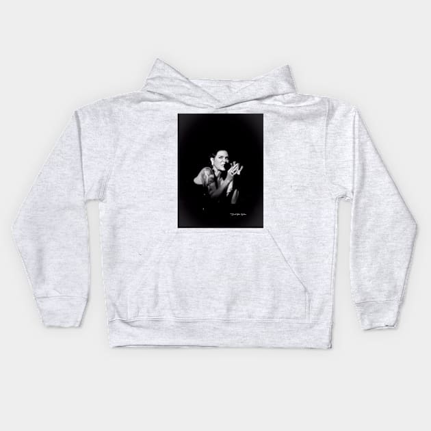 Beth Hart - Portrait - Black and White Kids Hoodie by davidbstudios